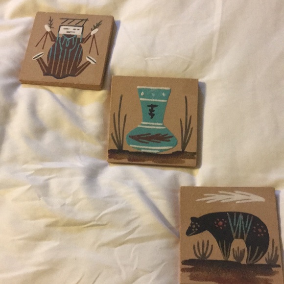 Vintage Mini Sand Paintings 4” x 4" - Picture 1 of 7